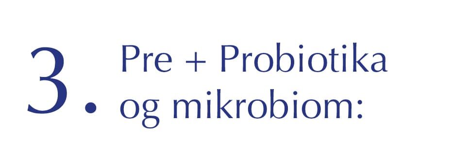 3. Pre + Probiotika og mikrobiom: